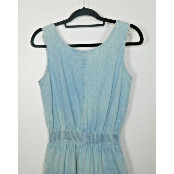 IDEAS  Jumpsuit Romper Size Medium Denim Vintage 80s  Pockets - Picture 6 of 13